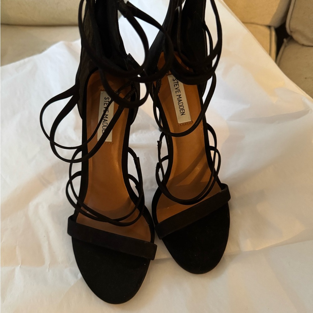 Steve Madden Black Strappy Stiletto Heels